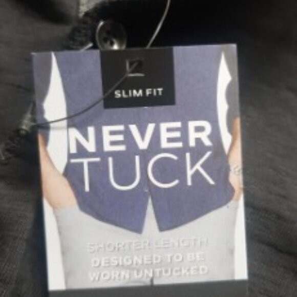 Van Heusen, Men's black, long sleeve " Never Tuck" Shirt. - Picture 9 of 9